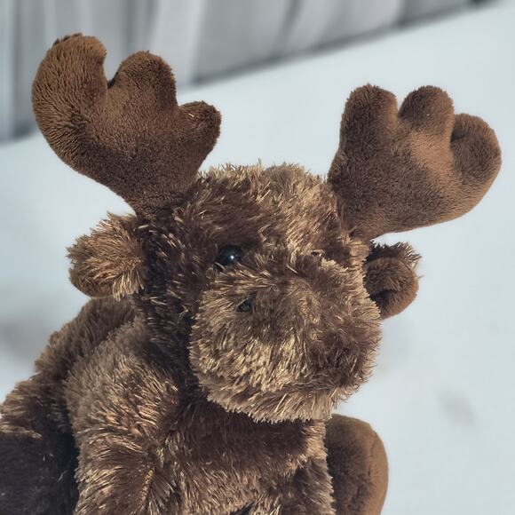 Aurora Moose Reindeer Stuffed Plush Toy Animal Brown Tan 8'' - Picture 1 of 12